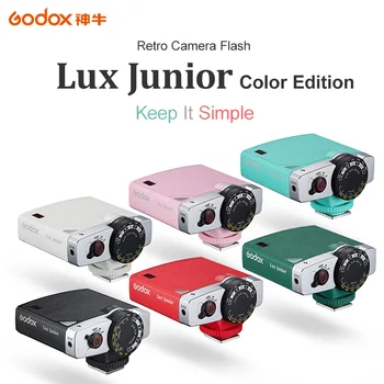 Вспышка Камеры Godox Color Lux Junior GN12 6000 K ±200 K 7 Уровней Срабатывания Вспышки Speedlite для Камеры Canon Nikon Fuji Olympus Sony