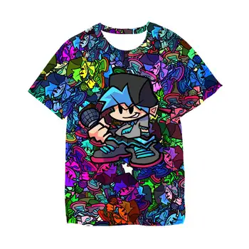 2022 Новая футболка Friday Night Funkin, детская футболка с мультяшным певцом, забавная игра для мальчиков и девочек, детские топы, одежда из аниме