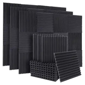 50шт Акустических звуконепроницаемых пенопластовых звукопоглощающих панелей Звукоизоляционные панели Клин для студийных стен