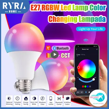 Умная светодиодная лампа Tuya 10 Вт Bluetooth-совместимая лампа E27 RGBW Светодиодная лампа, Меняющая цвет, Лампада RGB + CCT Decor Home AC85-265V