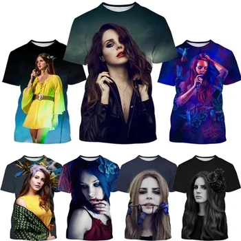 Новая летняя Модная мужская футболка с 3D-принтом Lana Del Rey, мужские футболки в стиле Рэпер Хип-хоп, Повседневная футболка с короткими рукавами, Модный Топ Унисекс