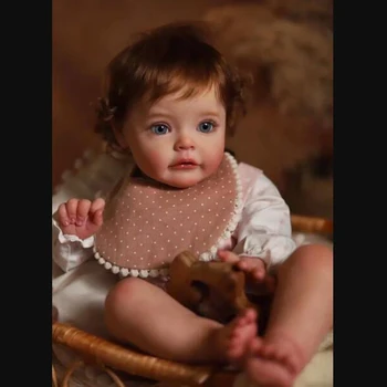 24-дюймовая кукла Bebe Reborn Baby Doll с 3D раскрашенной кожей, реалистичная девочка-малыш, Мэгги, Тканевое тело, Силиконовые куклы, Детская игрушка, фигурка, подарок