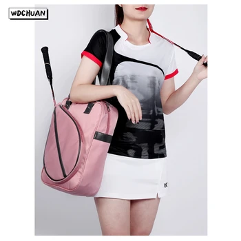 Женская сумка для ракеток для бадминтона, спортивная сумка для фитнеса, сухая и влажная, модная сумка для бадминтона на одно плечо
