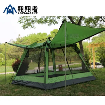 Кемпинг на открытом воздухе повышает двухслойную защиту от дождя, воздухопроницаемость со всех сторон, автоматические палатки с солнцезащитным кремом для 2-4 человек