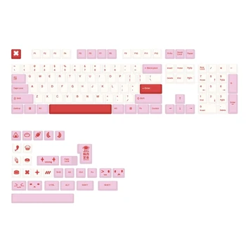 Набор клавишных колпачков F3KE РОЗОВО-вишневый колпачок для 133 клавиш механической клавиатуры из маслостойкого материала PBT