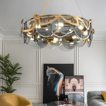 Новая скандинавская постмодернистская люстра для гостиной интернет-знаменитостей, роскошь и простота, Облачный хрусталь, столовая