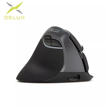 Delux M618ZD Перезаряжаемая Левосторонняя Эргономичная Беспроводная Вертикальная Мышь Bluetooth 2.4 G RGB Двухрежимная Офисная Анти-мышь ручная мышь