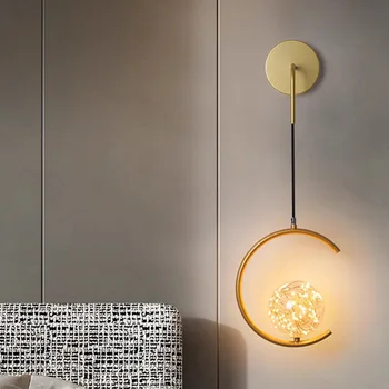 Настенный светильник из стекла и железа Nordic Light с роскошным абажуром на светодиодном чипсете, внутренний настенный светильник для прикроватной тумбочки, спальни, обеденного стола, гостиной