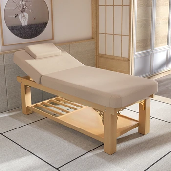 Массажные столы из массива дерева Для салона красоты Специальная многофункциональная кровать для прижигания с отверстиями для массажа тела Beauty Bed B