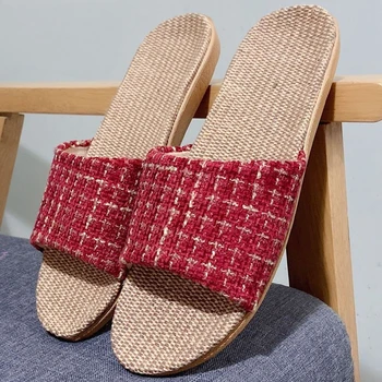 2023 новые льняные тапочки с мягкой подошвой для женщин, летние домашние нескользящие сандалии на платформе для мужчин, летние домашние сандалии для мужчин