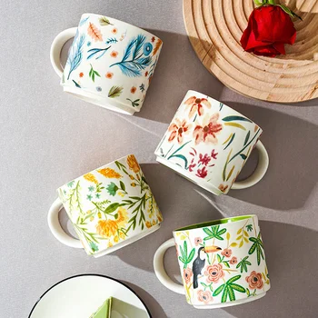 Креативная керамическая чашка, чашка для воды, бытовая кружка, чашка для чая, офисная кофейная чашка, для влюбленных