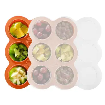 Лоток для хранения детского питания в морозильной камере Контейнер для хранения с защелкивающейся крышкой Многофункциональные лотки для кубиков льда для овощей, фруктовых пюре, грудок