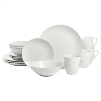 Набор керамической посуды Strawberry Street Simply White Coupe из 16 предметов
