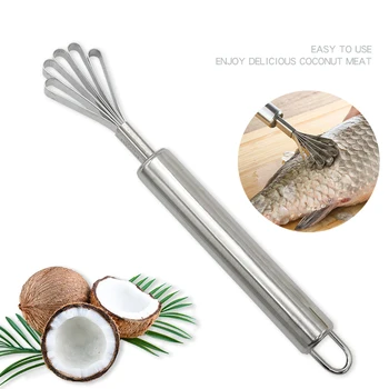 Креативный нож для измельчения кокоса из нержавеющей стали, домашняя терка для кокоса, скребок для мяса кокоса, Строгание рыбы и фруктов