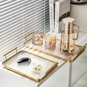 Nordic ins прямоугольный поднос для стакана воды, домашняя гостиная, чайная чашка, столовая тарелка для хранения чайника, украшение для дома, Свадебное украшение