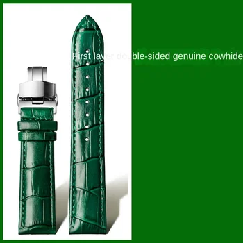 Подходит для мужских и женских ремешков из зеленой воловьей кожи Rossini Green Water Ghost Bulgari 102746 серии Tissot 1853 Chrono XL 20 мм