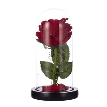 Красавица и Чудовище, Сохранившиеся Розы в стекле, Galaxy Rose Flower со светодиодной подсветкой, Искусственные Цветы, Подарок на Рождество, День Святого Валентина.