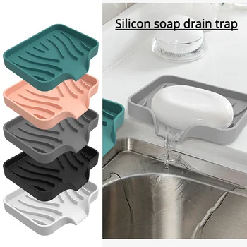 Силиконовый коврик для крана, Самоотводящийся лоток для кухонной раковины, губка для мыльницы, коврик для сушки брызг в раковине, лоток для хранения столешницы