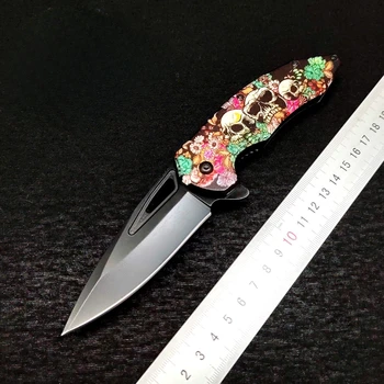 2023 Новый складной нож с алюминиевой ручкой для Хэллоуина на открытом воздухе с 3D печатью Карманный портативный Подарочная коробка для складного ножа бесплатно
