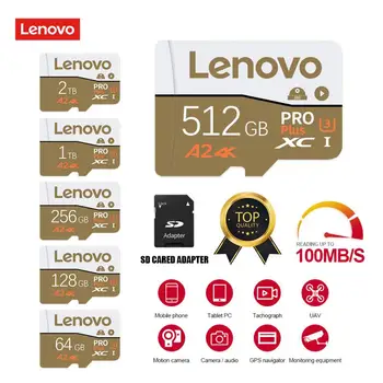 Lenovo 2TB Micro TF SD-Карта 1TB 512GB 256GB Class10 Флэш-Карта памяти 128 ГБ Мобильного хранилища Cartao De Memoria Для nintendo switch