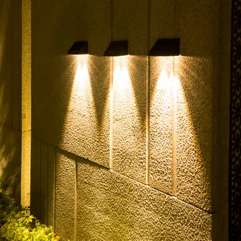 Уличный солнечный настенный светильник, светодиодные садовые фонари, Водонепроницаемый датчик управления освещением, лампы на солнечных батареях, Вилла, двор, Балкон, лестница, забор
