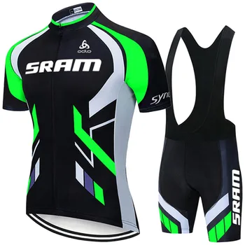 Комплект из джерси для велоспорта SRAM, мужской комплект для велоспорта, Летняя велосипедная одежда для спорта на открытом воздухе, дышащая велосипедная одежда, костюм для велоспорта MTB
