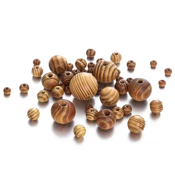 5-100шт Бусины из натурального дерева диаметром 6-23 мм, круглые Свободные распорные бусины из клена для DIY, ожерелье, браслет, Аксессуары для изготовления ювелирных изделий