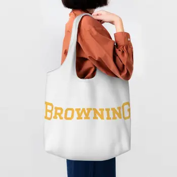 Симпатичные сумки для покупок Browning многоразового использования, холщовая сумка для покупок, сумка для фотосъемки