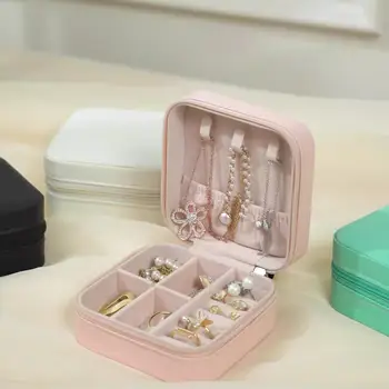 Элегантное решение для организации ювелирных изделий Портативная коробка-органайзер для ювелирных изделий для путешествий для женщин и девочек Компактный футляр для хранения серег