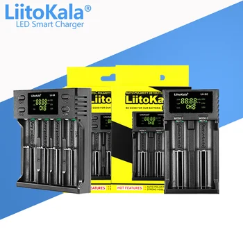 Зарядное устройство LiitoKala Lii-S2 Lii-S4 с автоматическим определением полярности Для 18650 26650 16340 18350 14500 литий-ионных аккумуляторов AA AAA