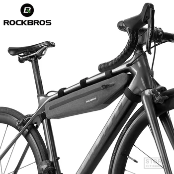 Полностью водонепроницаемая велосипедная сумка ROCKBROS объемом 1,5 л, Передняя труба, Треугольная двойная молния, устойчивая к царапинам, Велосипедная сумка, Аксессуары для велосипедов