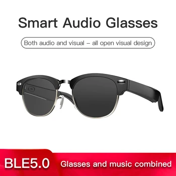 Умные очки С фильтрацией синего света, Поляризованные линзы солнцезащитных очков, аудио с низкой задержкой, Встроенные микрофонные динамики, сенсорный и голосовой ассистент
