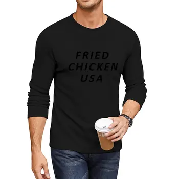 Новая длинная футболка FRIED CHICKEN USA, эстетическая одежда, графические футболки с животным принтом, рубашка для мальчиков, мужская тренировочная рубашка