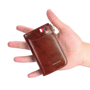 Кошелек для держателя кредитной карты Мужской деловой кошелек из натуральной кожи на молнии 185128