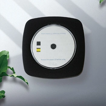 Настольный / настенный музыкальный плеер со светодиодным цифровым дисплеем, портативный CD-плеер с дистанционным управлением, совместимый с Bluetooth 5.0, Поддерживает USB FM-радио.