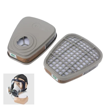 4x Практичный полнолицевый респиратор, хлопковый фильтр, газовая крышка, Органический фильтр для паровой маски, пылезащитный чехол для лица для Pr