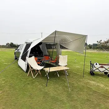 Палатки для внедорожников для кемпинга Универсальная палатка для кемпинга для внедорожников, палатка для кемпинга с большой тенью, 3 сезона, многофункциональная на 5-6 человек, подходит для