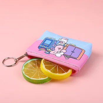 Мультяшный детский кошелек с милой розовой свинкой, сумка для ключей, мини-детский маленький кошелек