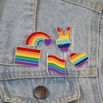 Булавка для лацкана Pride Rainbow LGBTQ, булавка для рюкзака с радужной эмалью, броши с эмалью 