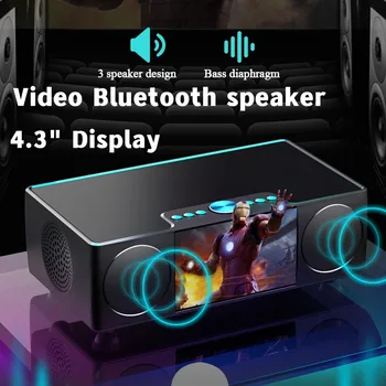 4,3-дюймовый HD-видеодисплей Беспроводной динамик Bluetooth Басовый динамик Домашняя звуковая система Para Casa 3D Surround Stereo FM-радио Ensite