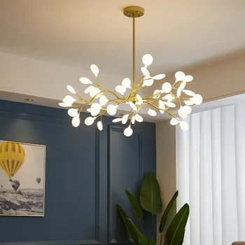 Декоративная подвесная лампа для дома 2023 Современная светодиодная люстра-светлячок, Подвесная лампа на ветке дерева