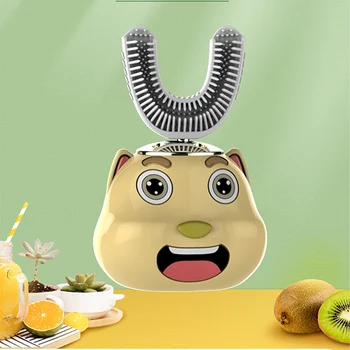 Электрическая зубная щетка для детей U-образной формы Sonic Smart, ультразвуковая зубная щетка для отбеливания зубов на 360 градусов для детей IPX7 Водонепроницаемый