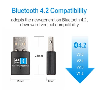 2 В 1 USB, Wi-Fi и Bluetooth-совместимый WiFi Адаптер со скоростью 150 Мбит/с, Беспроводной Внешний Приемник-передатчик 2,4 ГГц RTL8723 WiFi Dongle