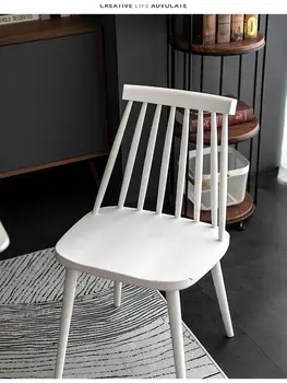 Скандинавский современный минималистичный Виндзорский стул Модный Чистый Красный Обеденный стул Стул для отдыха Кафе Стул с откидной спинкой