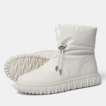Женские зимние ботинки из натуральной кожи Теплые водонепроницаемые ботинки для хлеба Зимние ботинки из натуральной кожи #3681