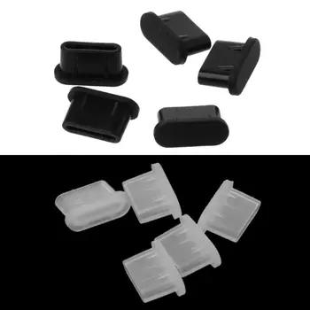 5 шт., Аксессуары для портативных телефонов, силиконовая пылезащитная заглушка для защиты зарядного порта USB Type-C