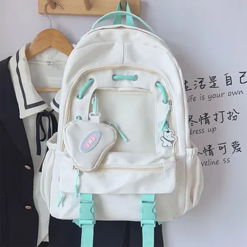 Милые школьные рюкзаки для девочек-подростков, легкие школьные сумки в кавайном стиле, женские сумки, повседневный дорожный рюкзак для ноутбука с кошельками