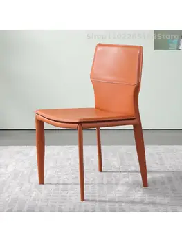 Итальянское минималистичное дизайнерское кресло, стол-книжка, стул, кожаное обеденное кресло, современный простой обеденный стул Nordic Light класса люкс