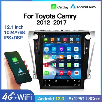 12,1-дюймовый автомобильный радиоприемник Android, мультимедийный Аудио-видеоплеер, GPS-навигационное головное устройство для Toyota Camry 2012-2017 Carplay 2 Din 4G