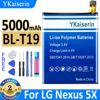 5000 мАч YKaiserin Аккумулятор BL-T19 Для LG Nexus 5X H790 BLT19 H791 H798 + Подарок для инструмента Bateria + Трек-код